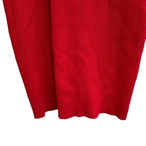 Fitted Rib Knit Mock Neck 1/4 Zip Dress - Picture 7 of 11